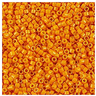 5 g Miyuki Delica Rocailles Seed Beads, 11/0 (1.6 mm) Opaque Squash Dyed (Miyuki Delica Rocailles Samenperlen Opacke Orange)