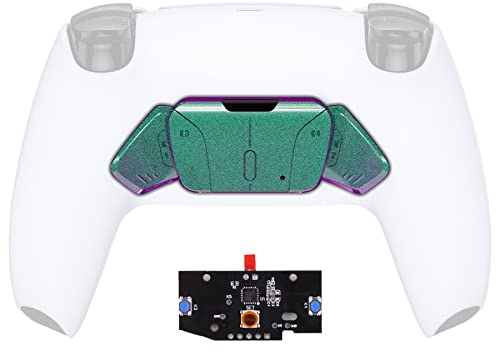 eXtremeRate RISE4 Ersatz Rück Paddles&Remapper Board für ps5 Controller eXtremeRate RISE/RISE4 Remap Kit, Austauschbar K1K2K3K4 Back Button/PCBA Platine[KEIN Full Remap Kit]-Chamäleon Grün Lila