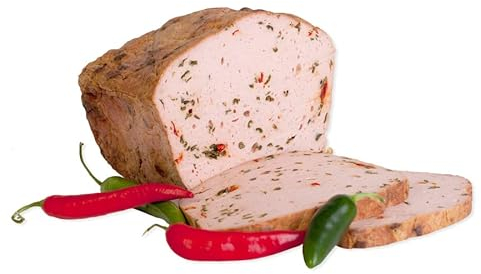Jalapeno Leberkäse ★ Scharfer Leberkäse mit frischem Jalapeno ★ Landmetzger Schiessl ★ ca. 500g