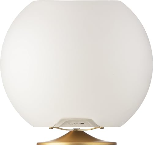 Kooduu Lampada altoparlante portatile Sphere - Luce LED, altoparlante Bluetooth senza fili con portabevande incorporato - Arredo Casa per Interni ed Esterni, ottone