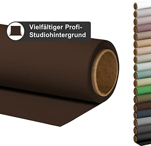 Walimex pro Fotohintergrund aus Karton 2,72x10m, braun I Fotoleinwand als Backdrop für den professionellen Fotostudio Einsatz I Ideal für Produktfotografie I reflexfrei, strapazierfähig & zum Rollen