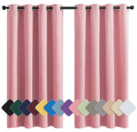MENGH Rideaux Occultants Opaque 90x100cm Rose Tissu Occultant pour Rideau, Isolement Thermique dans de Nombreuses Couleurs, pour La Decoration de Chambre
