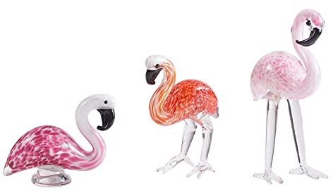WEWAYSMILE 3 pièces 3 Figurines Figurine Collection d'animaux en Verre, Art Miniature Soufflé à Main, pour Maison Décorations Jardin Cadeaux Créatifs