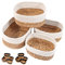 Lannvan Panier Rangement,Lot de 4 Paniers de Rangement Tressés en Jacinthe d'Eau et en Coton pour Salle de Bain,Cuisine,Organisateur Table a Langer Bebe,Corbeille Rangement pour Bébé,Enfant,Crème