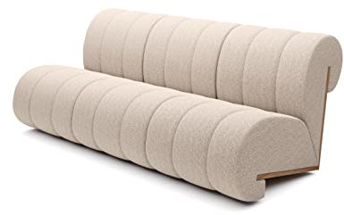 DomiMeble Sofa 3 Sitzer mit einzigartigem Design, aus hochwertigem Holz, leicht zu reinigendem Polyestergewebe, das Produkt muss Nicht zusammengebaut Werden (Catch me 2)