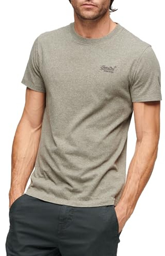 Superdry, T.Shirt Essential Logo EMB Tee, M1011245A, Ash Olive Marl, 2XL, Man, Adulto