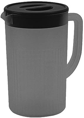 Kunststoff-Wasserkanne, Transparentes Getränk Eistee Kanne Heißes Kaltes Wasser Wein Kaffee Milch und Saft Karaffe, Nachttisch Wasserkaraffe für Desktop, Schlafzimmer (Schwarz)