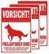 YIKIADA Freilaufender Hund Schild 30 × 20 cm Aluminium Selbstklebend Warnung vor Dem Hund Warnschilder Reflektierend Vorsicht Zeichen für Außen 3 Stück