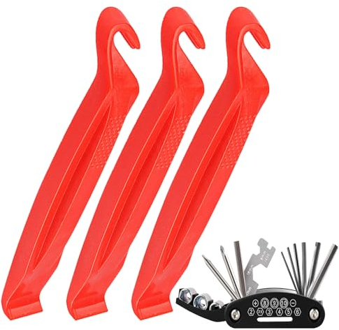 DALAETUS 4 Pcs Bike Tyre Levers Set, Ultra Strong Tire Levers with Bicycle Repair Tools, Plastic Changing Tools for Bicycles, Tire Repairing Tool to Repair Bike Tube