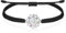 J.Endéar Om Lotusblume Armband Damen Mädchen Silber 925 Yoga Meditation Schmuck Zirkonia 7 Chakra Armband, Schwarz Kordel Armband