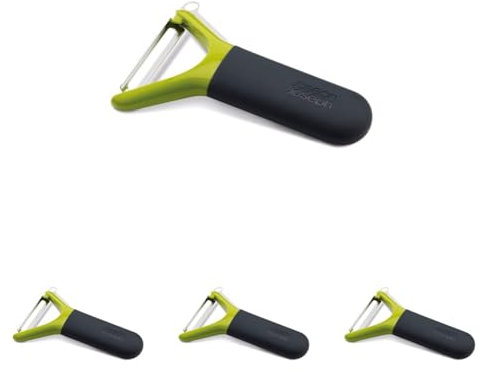 Joseph Joseph Y Shaped Stainless Steel Peeler, Vegetable Peeling, Potato Eye Remover & Scraping Blade, Dishwasher Safe - Green (Pack of 4)