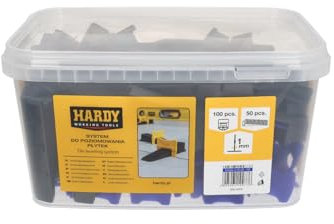 HARDY Système de nivellement pour carrelage - Clips 1 mm 100 pièces + cales 50 pièces godet