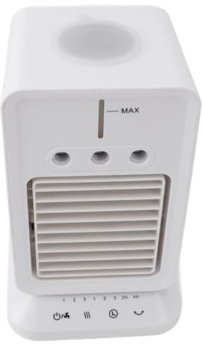 Ventilador de Escritorio de Aire Acondicionado Portátil con 3 Velocidades de Viento Ajustables, Oscilación de 360 ​​grados, Sincronización Automática para Oficina en Casa, Ligero