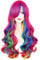 ATAYOU Lang Regenbogen Perücke Damen Bunt Perücke Halloween Karneval Regenbogen Kostüm Damen