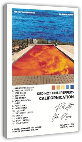 Musikalbum-Poster, Motiv: Red Hot Chili Peppers, Rockband, Unterschrift, Zuhause, Wohnzimmer, Club, Café, Kunst, Wanddekoration, Poster, Leinwand, Poster, Schlafzimmer-Dekor, Sportlandschaft, Büro,