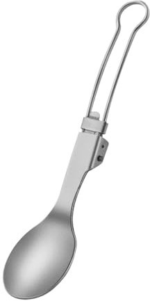 Titanium Becher Spork Set, 420ml/750ml Titan Camping Topf mit faltbar Löffel, Outdoor Tasse mit Deckel und faltbar Griff, für Camping, Outdoor, Wandern