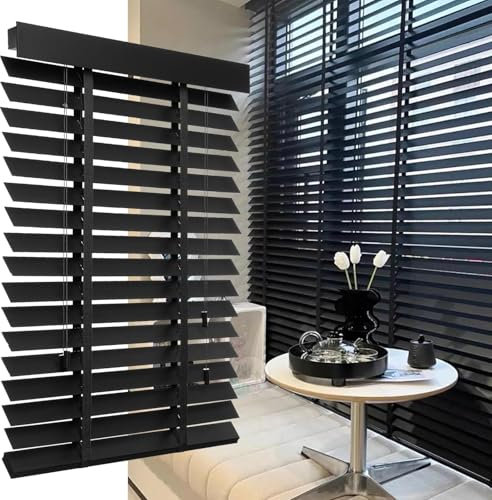 DZHTUF Wooden Blinds For Windows, Horizontal Venetian Blinds, 50mm Slats, Natural Solid Wood Shutter, Indoor And Outdoor Blackout Thermal Curtains, Customizable,W×H-130x220cm/51x87in