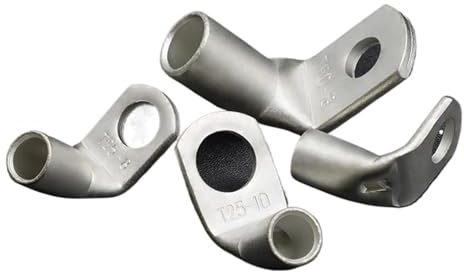 OZXJW 5/10 stücke Draht Terminal L-typ Rechten Winkel 90 Grad Biegen Nase T6/10/16/25/35-4/6/8/10/12 Verzinnten Kupfer Crimp Stecker Kabelschuhe(20pcs,T10-8)