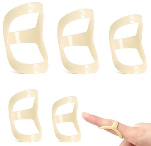 banjiabb 5 Stück Fingerschiene,Fingerschutz Ovale,Fingerschiene Kunststoff,Finger Schiene,Fingerstütze für Arthritis,Ovale Fingerschiene Kunststoff,Wasserdicht Mallet-Finger Splint für Schlegelfinge