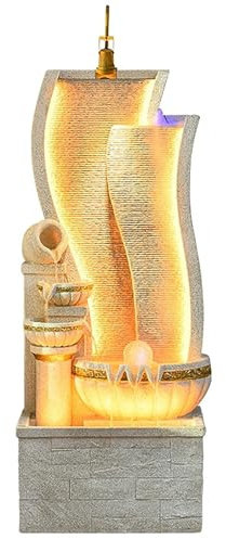 Muro d Acqua per Interno con Sfera di Cristallo, Elegante Fontana da Interno Grande, Fontana Zen da Tavolo per Casa, Ufficio e Ingresso