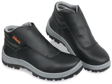 BETA Scarpe Antinfortunistiche in Pelle Idrorepellente da Saldatore Basic 7245NB (Nero, Sistema Taglie Calzature EU, Adulto, Numero, Media, 44)