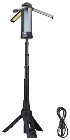 Hancaner COB LED Camping Light with Magnetic Base, Portable Work Light with Extendable Tripod, Camping Lantern with Seven Lighting Modes for Outdoor, Car Repair, and Indoor Use, IPX4 Waterproof