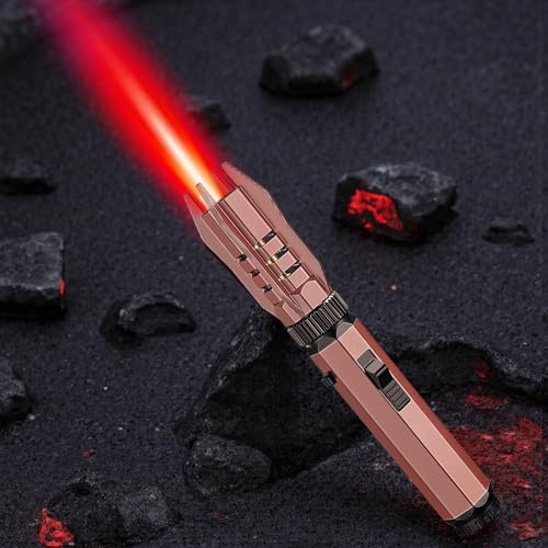 Briquet Tempête Recharge Gaz, SOARFLY Jet Flamme Briquet Rechargeable pour Bougies, Feux d'artifice, Camping, Barbecue, Cheminée, sans Gaz Butane (Rose)