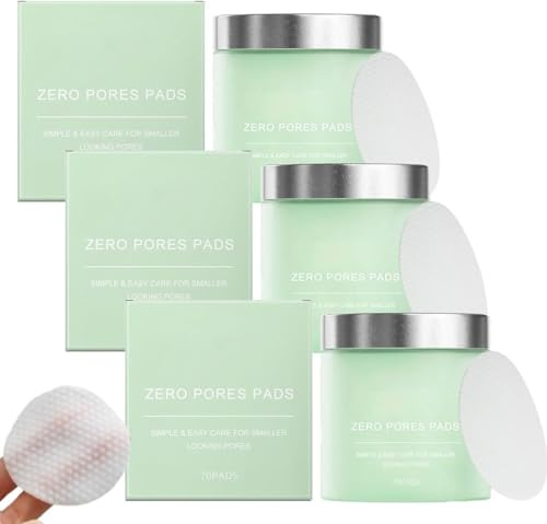 Zero Pore Pads,Deep Cleansing & Pore Minimizing,Korean Beauty Pore Pads,Dual-Textured Exfoliating Facial Pad to Smooths Skin Texture,Dual-Textured Facial Toner Pad (3pcs, One Size)