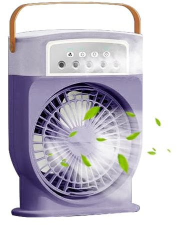 Generico Tragbarer Zerstäuber – Ventilator mit Wassernebel | 3 Geschwindigkeitsstufen Wassertank 600 ml Luft für Sommer Meditation Yoga Camping Picknick