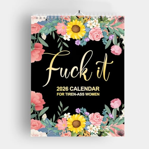 Here We Go Again 2026 Kalender Lustiger Wandkalender mit Monatsübersicht und Notizblöcken for Büro und Heim