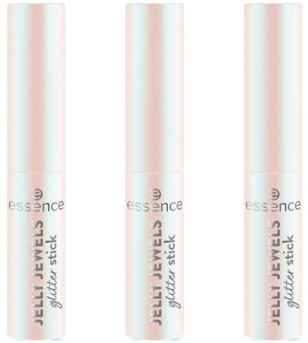 essence JELLY JEWELS glitter stick, Lidschatten, Nr. 02, Mehrfarbig, langanhaltend, strahlend frisch, schimmernd, vegan, ohne Mikroplastikpartikel, Nanopartikel frei, ohne Parfüm, 3er Pack (3x2.5g)