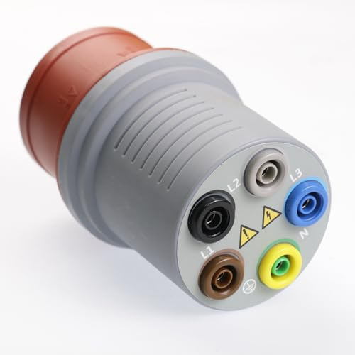 CEE Prüfstecker 16A 5-polig, Messadapter mit 4mm Sicherheitsbuchsen | Für Multimeter, Für Zweipol-Spannungsprüfer, Für Phasenprüfer, Schlagfestes Gehäuse, IP44