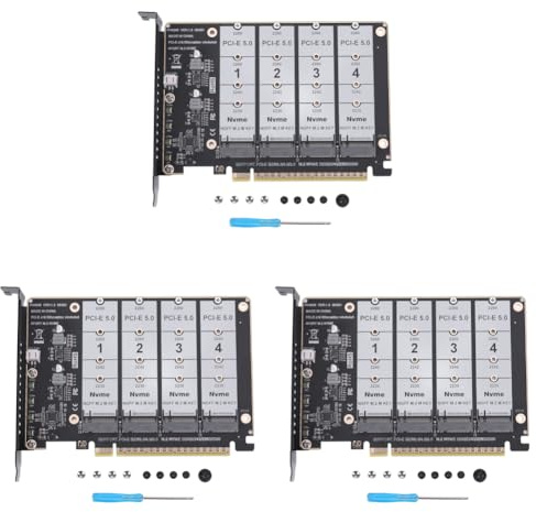 Schede controller Raid PCIe 5.0 X16 Biforcazione NVMe M.2 4x128Gbps con LED individuale Espansione ad alta velocità per archiviazione