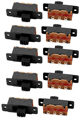 sourcing map 10Pcs 2 Posición Laboratorio Micro 3P SPDT Interruptor pasador de retención interruptor de palanca