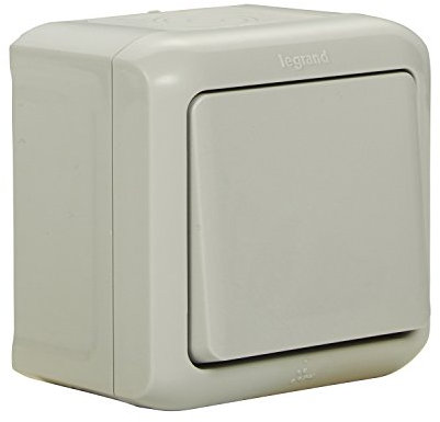 Legrand, Feuchtraum Aufputz Ausschalter Spritzwassergeschützt (IP44), zur Montage auf der Wand, 782380