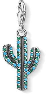 THOMAS SABO Damen-Charm-Anhänger Kaktus Türkis Charm Club 925 Sterling Silber 1679-667-6