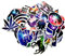 Galaxy Space Vintage Frieden Welt Graffiti Super Cool Aufkleber für Skateboard Snowboard Gepäck Fahrrad Laptop Koffer Möbel Auto Motorrad etc (100 Stücke)