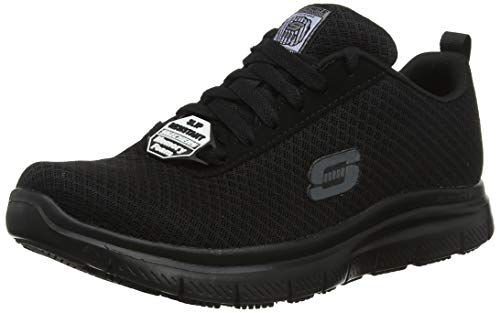 Skechers Herren Flex Advantage Sr Bendon Sneaker, Black Mesh Water Stain Repellent Treatment, 42 EU