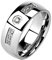Mianova Band Ring Edelstahl mit Zirkonia Kristall Ehering Herrenring Damenring Partnerring Damen Herren Silber Größe 60 (19.1) Breit 8mm