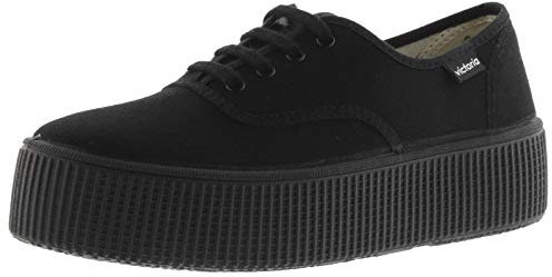 victoria Sneaker 1915 Piattaforma Tela Total Black Negro 39