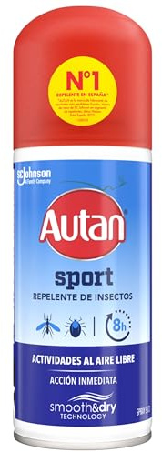 Autan Sport Spray Repelente Mosquitos, Protección Activa contra Mosquitos Común, Tigre y Garrapatas, Ideal para Actividades al Aire Libre, Con Icaridina, Hasta 8h de Protección, 1x100 ml