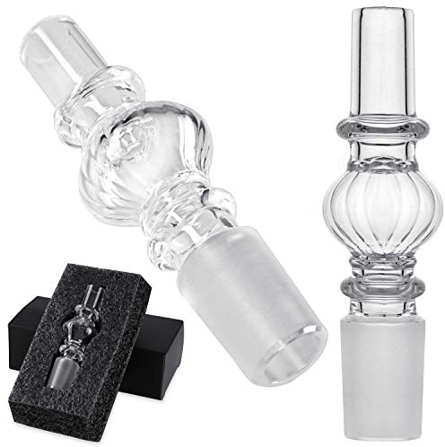 DILAW® Shisha Glas Schlauchadapter 18/8 Schliff Universal Hookah Wasserpfeife Zubehör, Menge:1er Pack, Farbe:Transparent