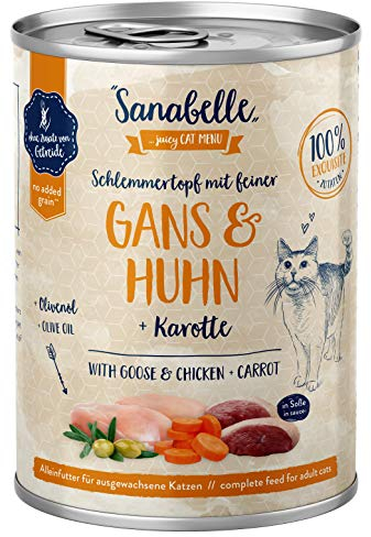 Sanabelle Nassfutter Schlemmertopf mit Gans & Huhn | 6 x 380 g | 2.28 kg
