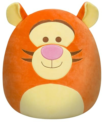 Squishmallows SQK0314 - Tigger 35 cm, offizielles Kelly Toys Plüsch, superweiches Kuscheltier, Orange/Abendrot im Zickzackmuster (Sunset Chevron)