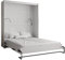 KRYSPOL Bett im Schrank Home, Vertikal, Schlafzimmer, Jugenzimmer, Modern Design (Weiß matt + Schwarz matt, 160 x 200 cm)
