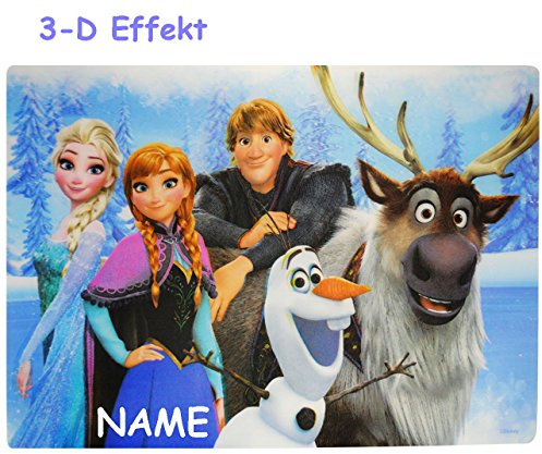 alles-meine.de GmbH 3-D Effekt__ Unterlage - die Eiskönigin - Frozen - incl. Name - als Tischunterlage/Platzdeckchen/Malunterlage/Knetunterlage/Eßunterlage/Platzma..