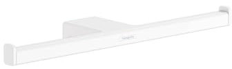 hansgrohe AddStoris - Toilettenpapierhalter doppelt, Klopapierhalter für Wandmontage, Klorollenhalter, verdeckte Befestigung, Badezimmer Zubehör, Mattweiß, 41748700