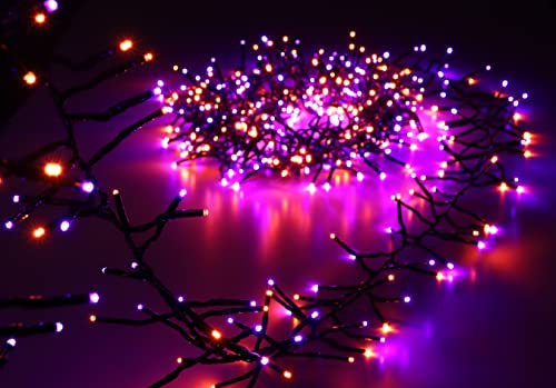Christmas Concepts® 500 6M/20FT Orange/Purple LED Cluster Lights with 8 Function Controller - Indoor/Outdoor - Energy Efficient A++ - Christmas Lights