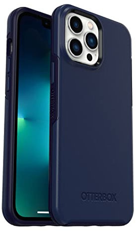 OtterBox Symmetry+ Case for iPhone 13 Pro Max/iPhone 12 Pro Max with MagSafe, Shockproof, Drop proof, Protective Thin Case, 3x Tested to Military Standard, Antimicrobial Protection, Blue