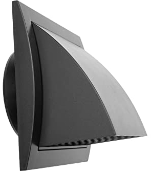 10 cm Ablufthaube mit Regenschutz, Schwarz/Anthrazit, für Innen- und Außenbereich, HVAC Abluftkanal, 153 x 148 mm, Auspuffklappe (Ø100 mm, Anthrazit)